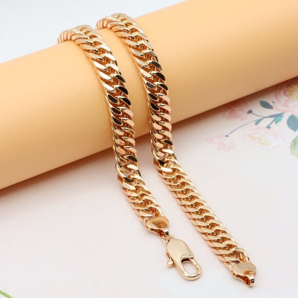 Bold Rose Gold Chunky Chain Necklace for Statement Styling, XPNL0283 - Picture 9 of 12